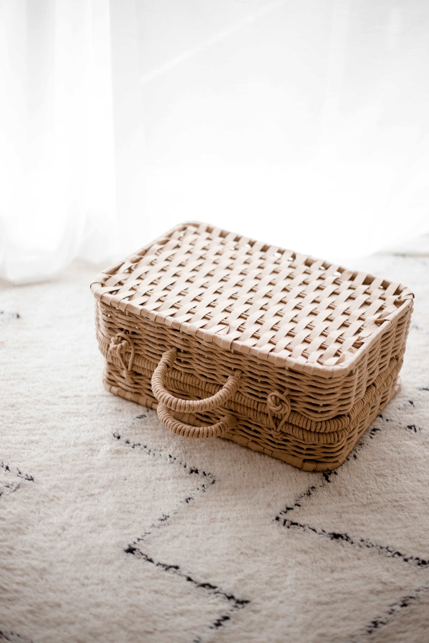 Jute Toy Storage Suitcase