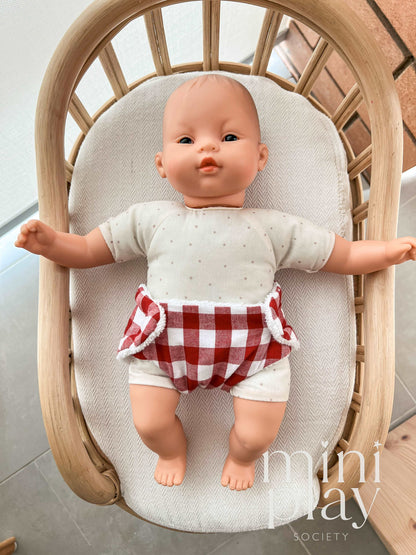 Doll Nappy in Red Gingham