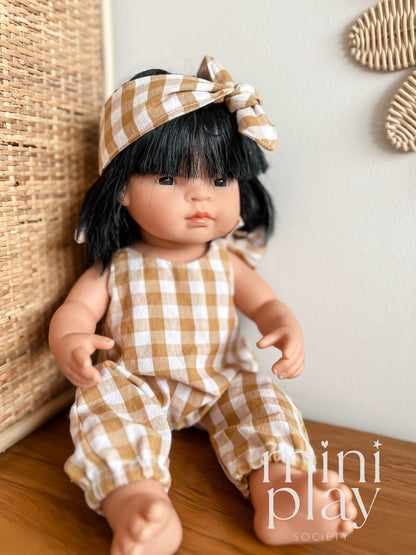 Arlo Doll Romper in Gingham