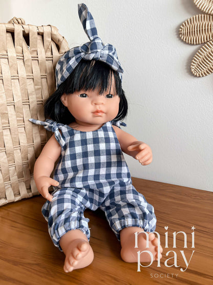 Arlo Doll Romper in Gingham