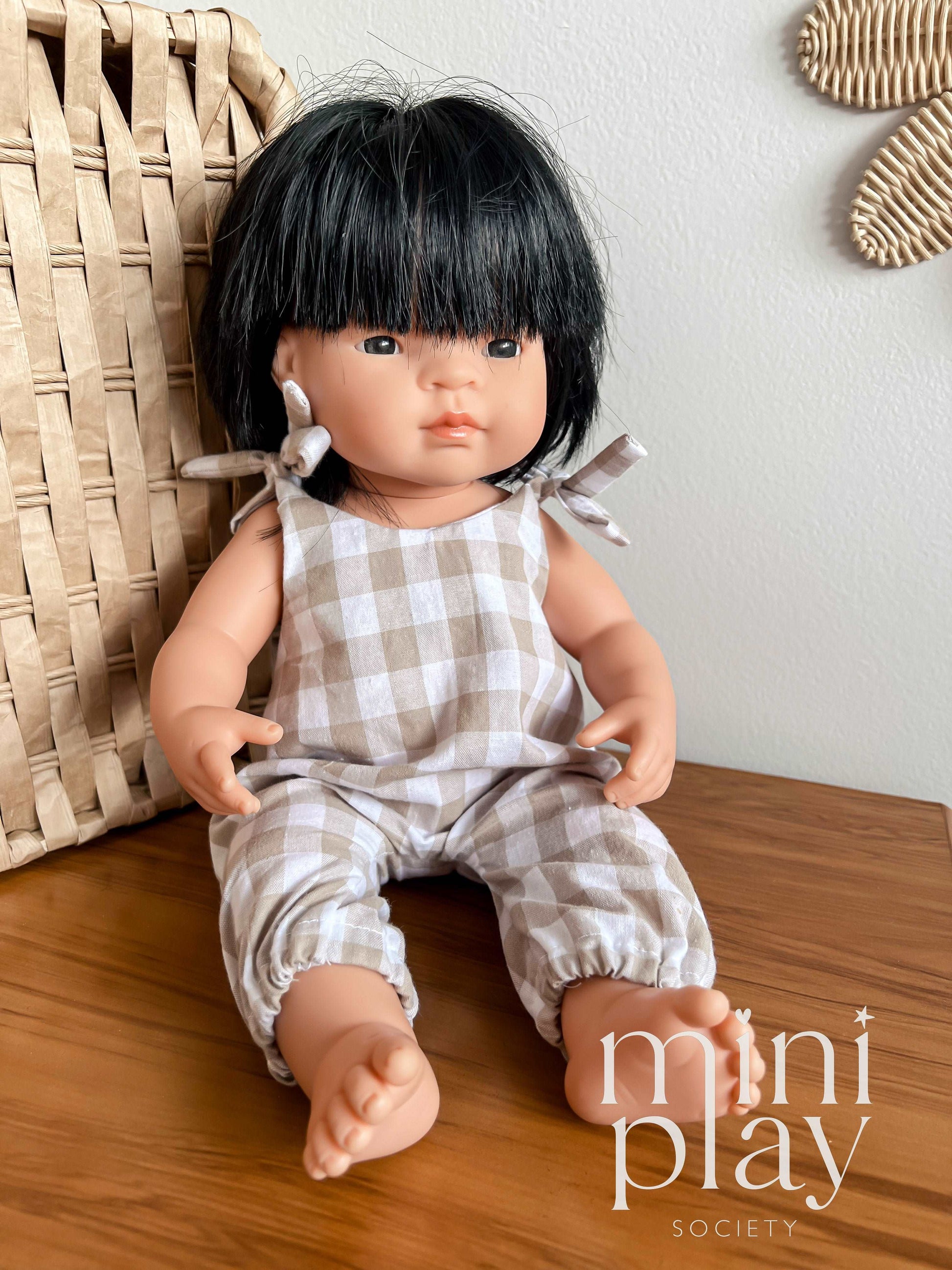 Arlo Doll Romper in Gingham