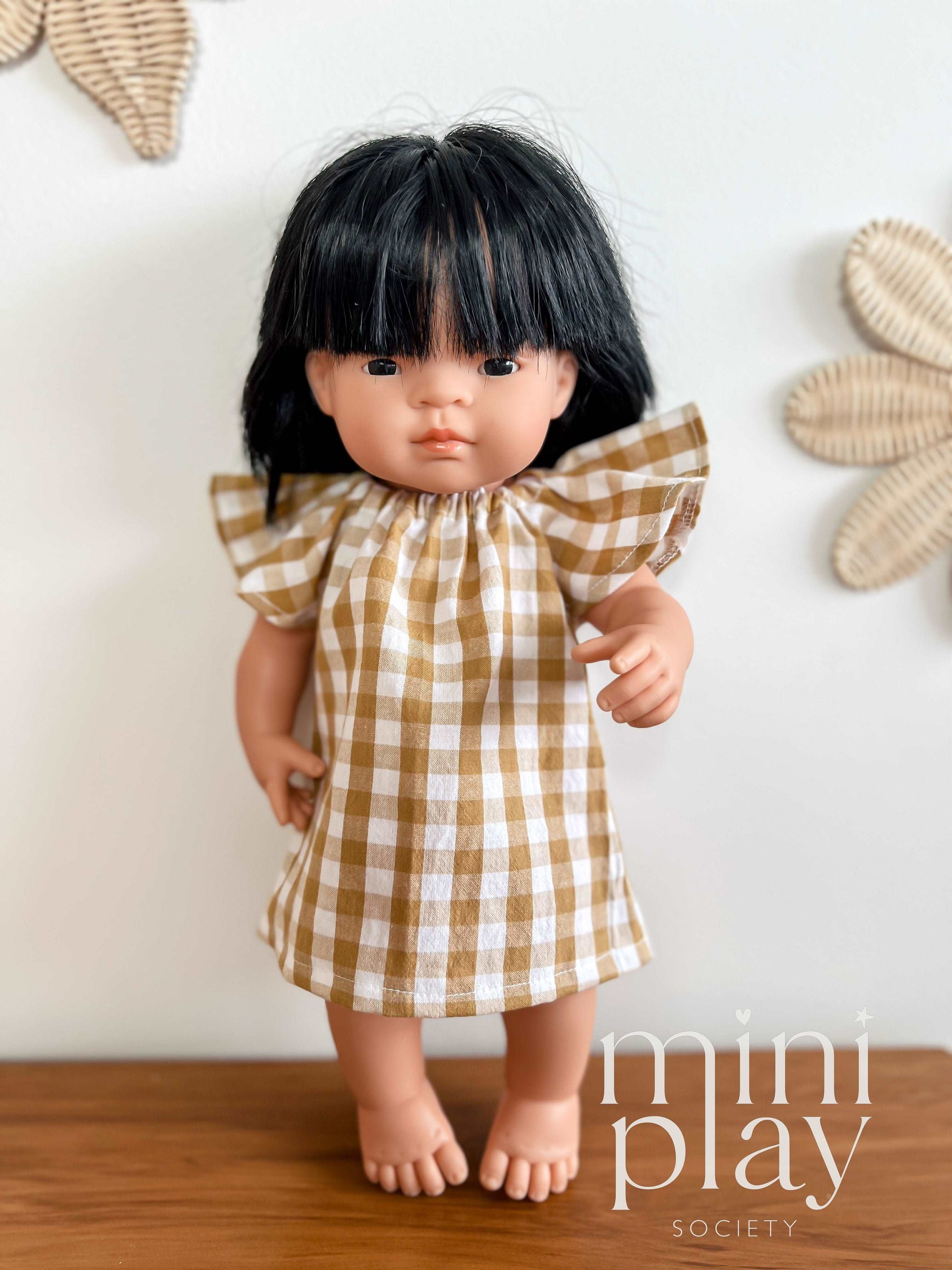 Petal Doll Dress in Gingham