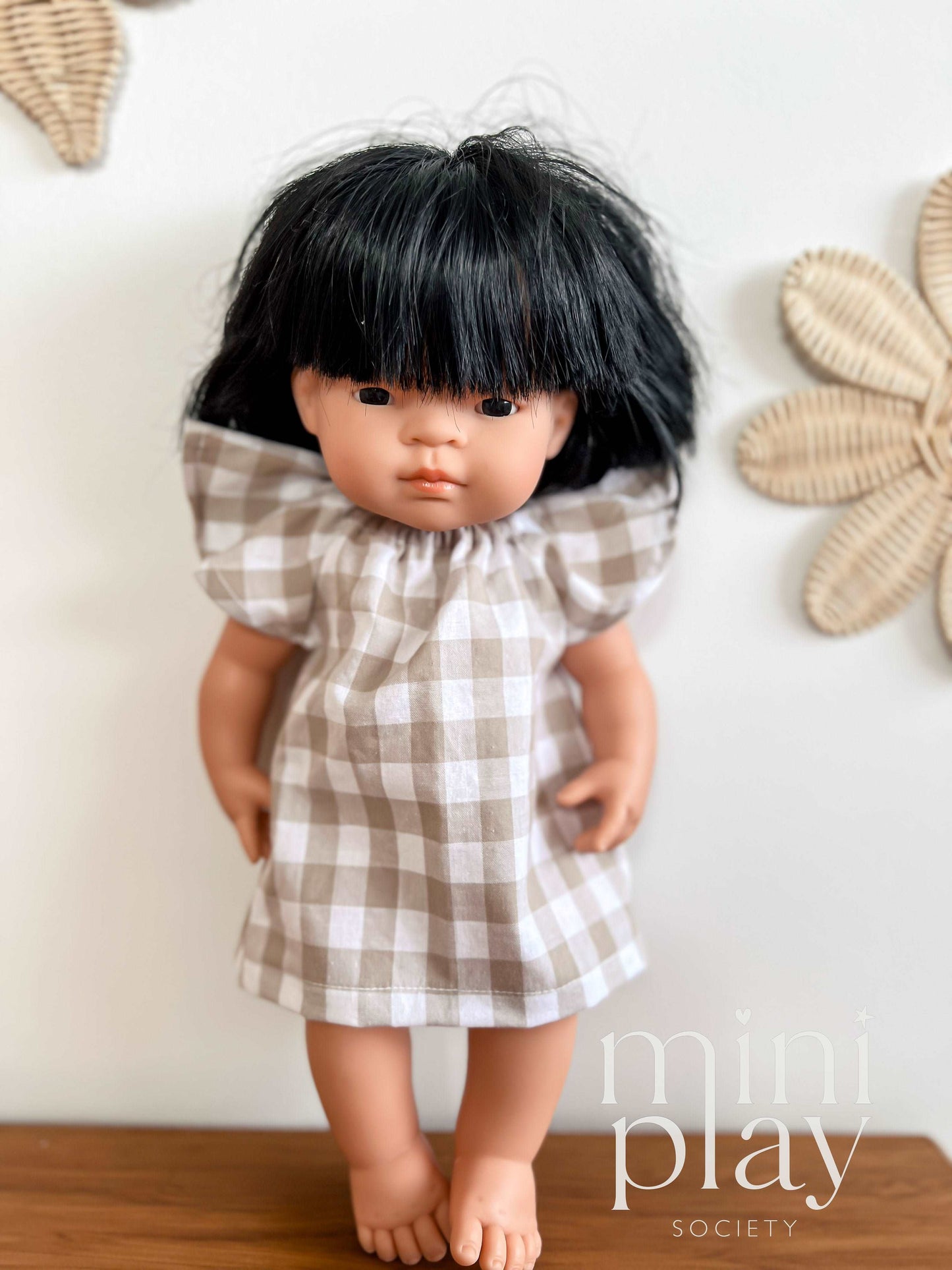 Petal Doll Dress in Gingham