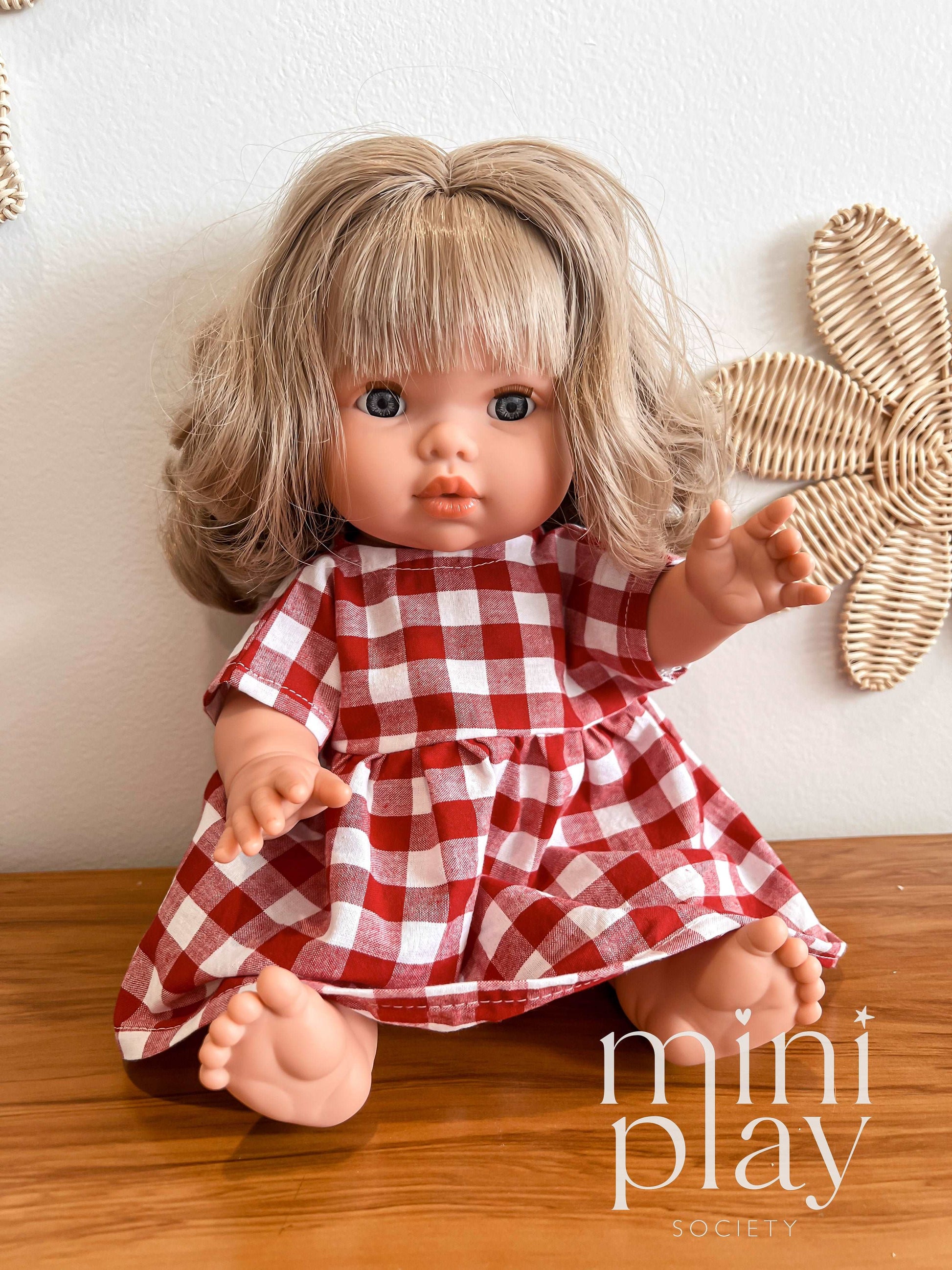 Garden Party Doll Dress in Gingham