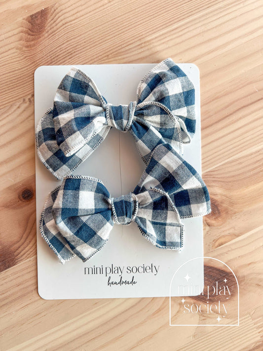 Doll & Me Clip Set - Blue Gingham