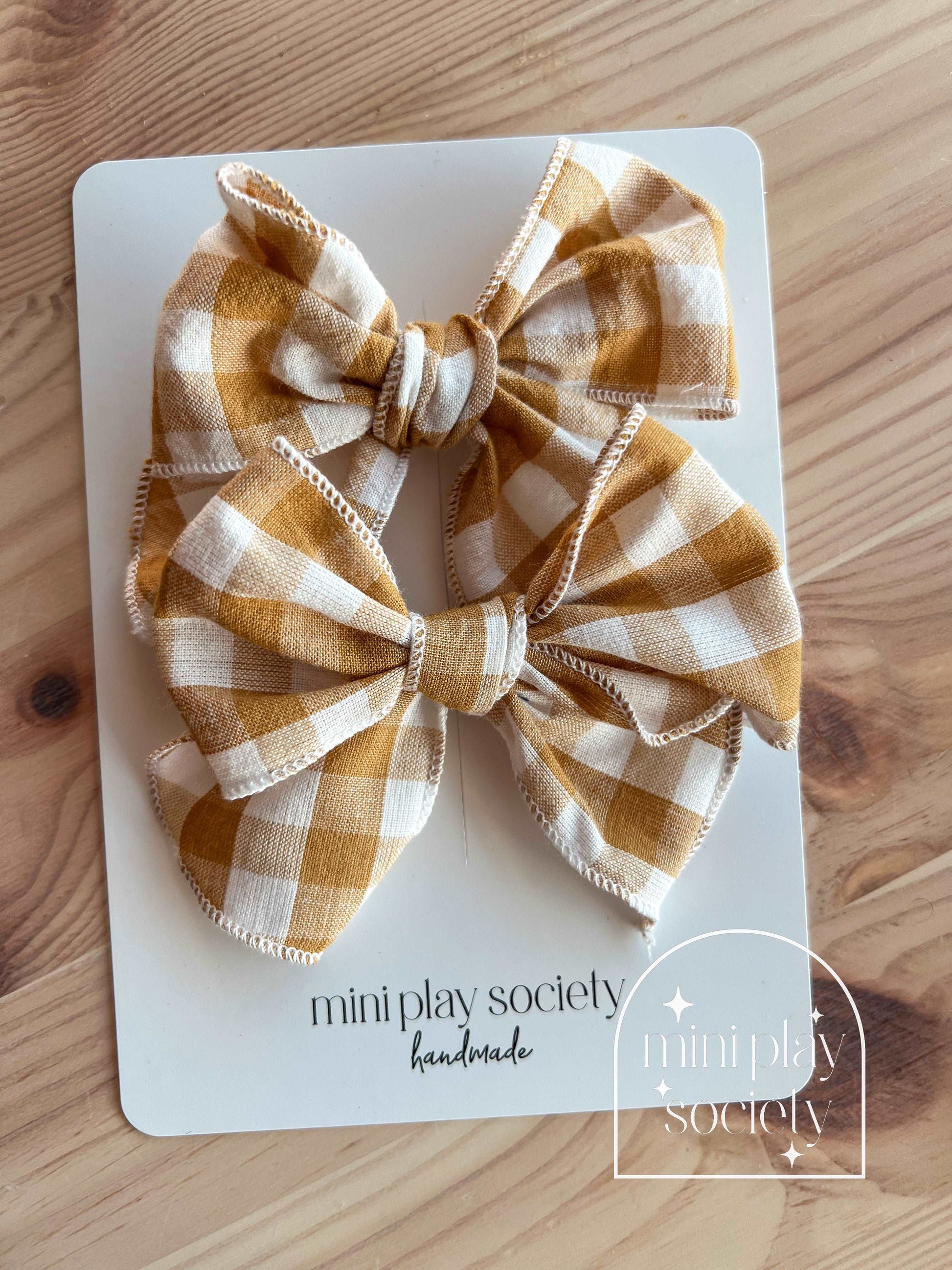 Doll & Me Clip Set - Mustard Gingham