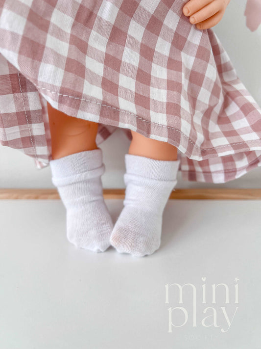 White Pair of Doll Socks